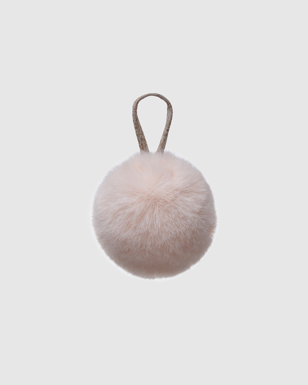 Faux Fur Pompons "Beige with logo" Faux Fur Pompons "Beige with logo"