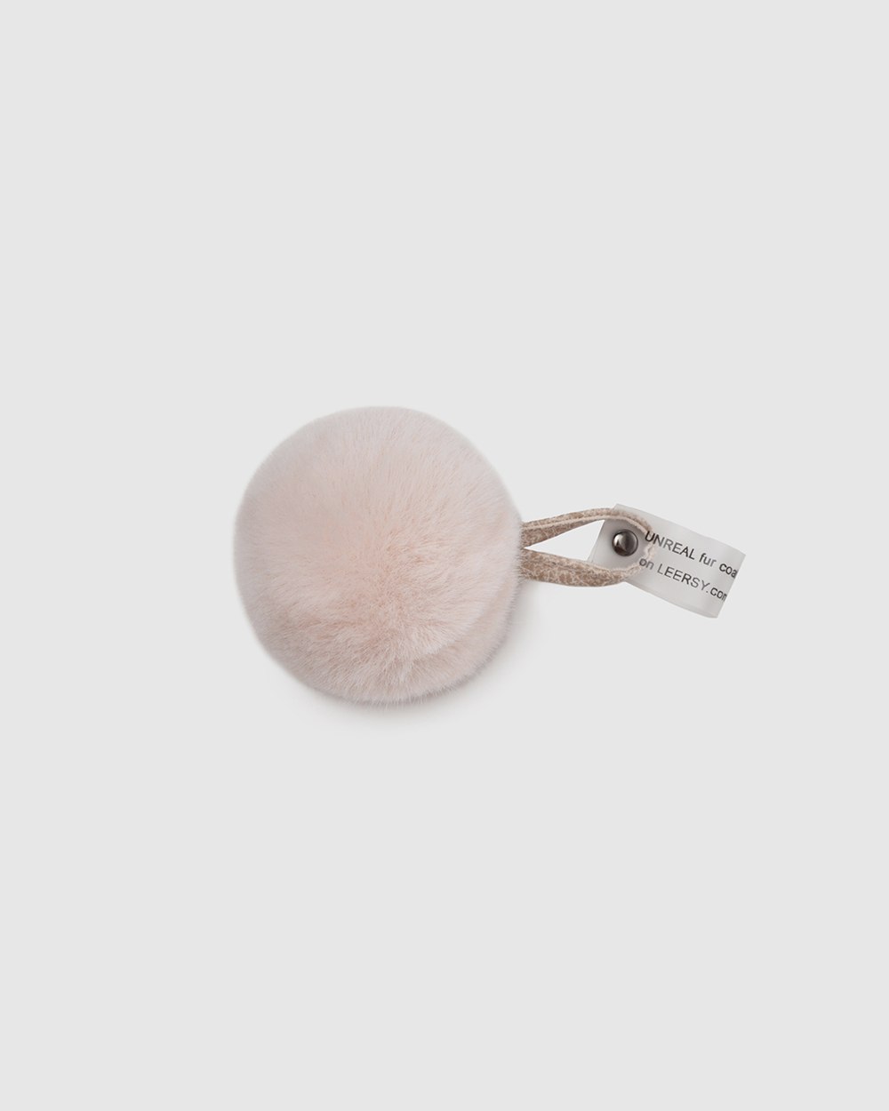 Faux Fur Pompons "Beige with logo" Faux Fur Pompons "Beige with logo"