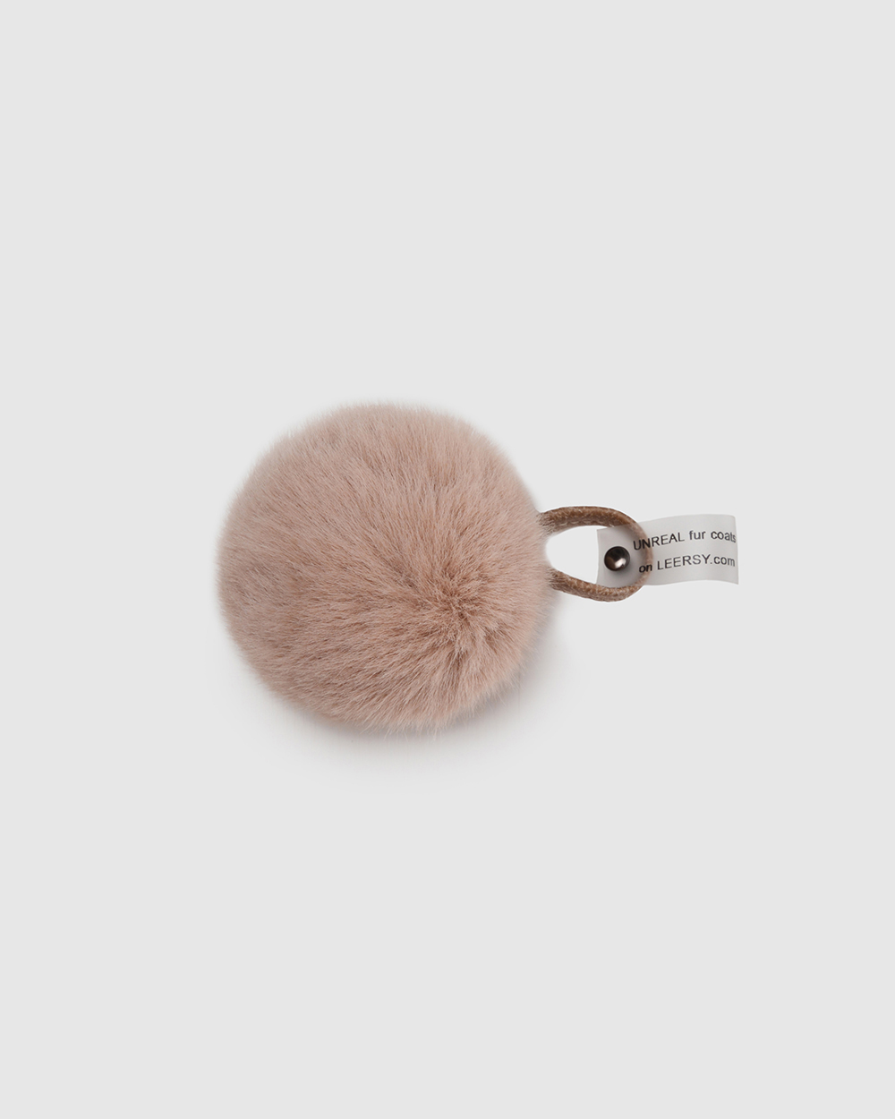 Faux Fur Pompons "Dark beige with logo" Faux Fur Pompons "Dark beige with logo"